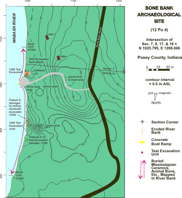 Topography map of the Bone Bank site