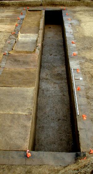 Showing excavation of Units 4A-4J reached level 11, which underlies the Mississippian deposits