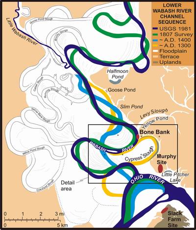Lower Wabash River channel sequence map