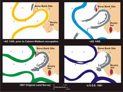 Lower Wabash River channel sequence map (4 views)