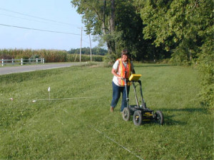 One person pushing a GPR