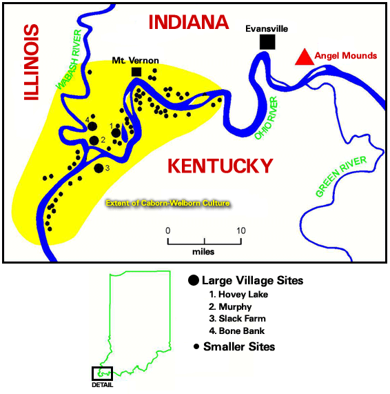 Map of Caborn-Welborn village sites