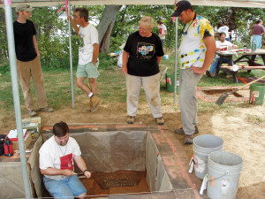 Excavation under a canopy