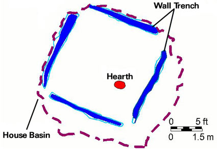 Drawing of excavated house, block 1