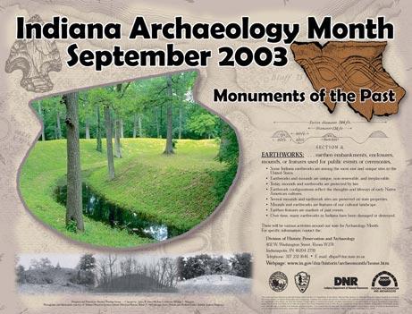 Indiana Archaeology Month - September 2003 - Monuments of the past (poster)