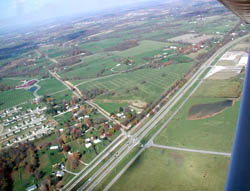 Air photo of Prather site, by Bob McCullough, looking northeast